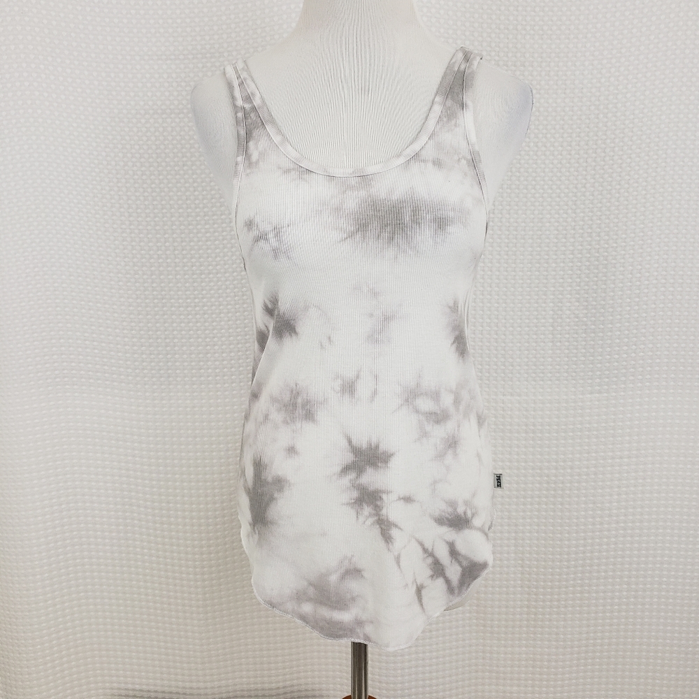Pink Victorias Secret Tank Top Gray White Tie Dye Lounge Comfy size Small Boho
